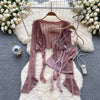 Camisole&Cardigan Ruffled Knit 2Pcs