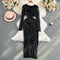 Premium Beaded Mesh Hip-wrapping Dress