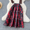 Black Sweater & Floral Jacquard Skirt 2Pcs