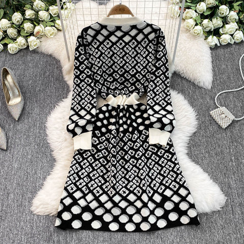 Fancy Knitted Waist-slimming Dress