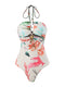 Digital printed  Halter Swimsuit