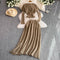 3D Knitwear&Skirt Knitted 2Pcs