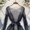 Crochet Black Lace Nightgown Dress