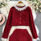 Embroidered Lace Cardigan&Skirt 2Pcs