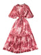 French Style Puffy Sleeve Ruffled Dress