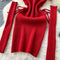 Christmas Red Lace-up Knitted Dress