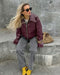 Vintage Matte Wine Red PU Jacket