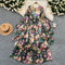 Courtly Colorful Floral Chiffon Dress