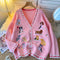 Loose-fit Cartoon Embroidered Cardigan