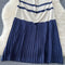 V-neck Striped Patchwork Knitted Dress