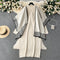 Shawl Cardigan&Knitted Dress 2Pcs