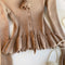 V-neck Flared Sleeve Ruffled Knitwear