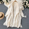 Fluffy Slip Dress&Fringed Cardigan 2Pcs