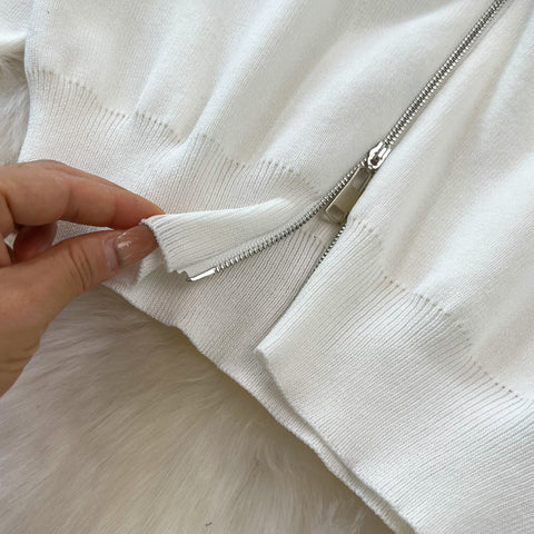 Zipped Cardigan&Trousers Casual 2Pcs