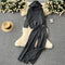 Hooded Sweater&Wide-leg Trousers 2Pcs