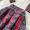 Black Sweater & Floral Jacquard Skirt 2Pcs