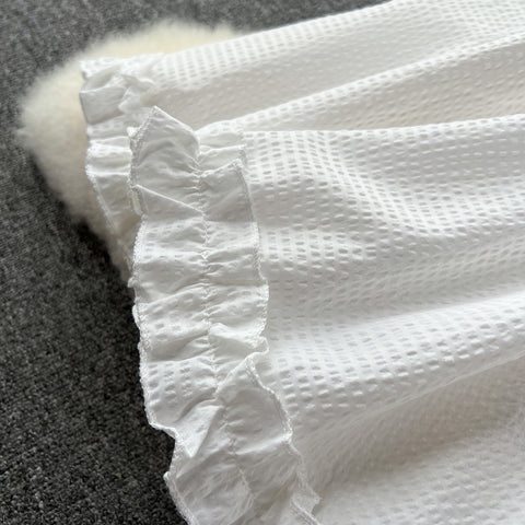 White Camisole&Draped Skirt 2Pcs