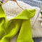 V-neck Grass Green Ruffled Dress