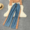 Zipped Jacket&Trousers Denim Patchwork 2Pcs