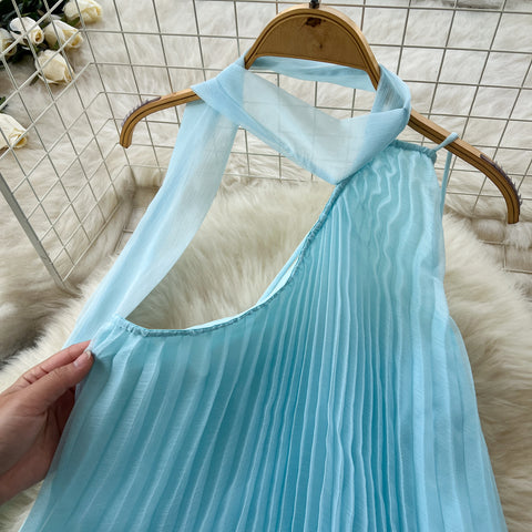 Irregular Design Top & Skirt Fairy Blue 2Pcs