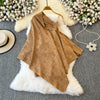 Asymmetric Shawl&Slip Dress 2Pcs