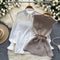 Beaded Knitted Vest&White Shirt 2Pcs