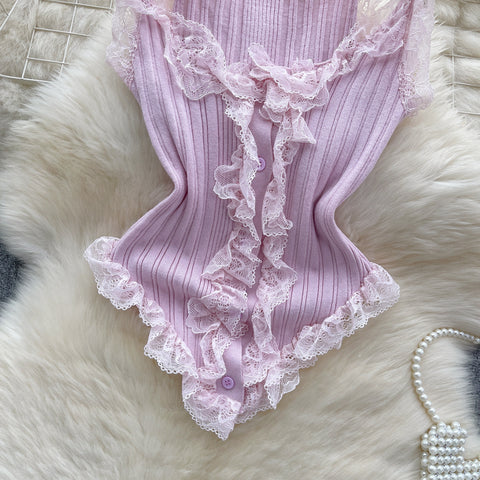 Sweetie Lace Trim Camisole Top