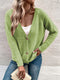 Simple Design V-neck Loose Cardigan