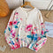 Colorful Flower Printed Loose Cardigan