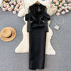 High-end Black Lace Patchwork Dress