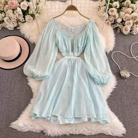 Sexy Low-cut Puffy Short Dress