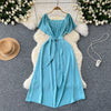 Square Collar Pleated Fairy Dress