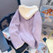 Thermal Purple Drawstring Lambswool Coat