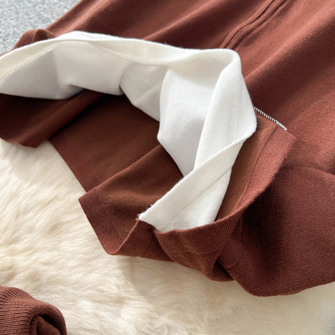 Faux Two-pieces Cardigan & Trousers 2Pcs