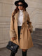 Lace-up Lapeled Tweed Trench Coat