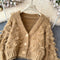 Niche Design V-neck Pilling Cardigan