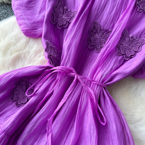 Elegant Butterfly Embroidered Dress