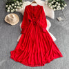 V-neck 3d Floral Chiffon Dress