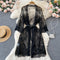 V-neck Black Lace Nightgown Dress