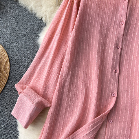 Loose Shirt&Wide-leg Shorts 2Pcs