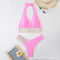 Tight Solid Color Backless Bikini