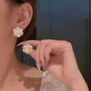 French Retro Pearl Flowers Earrings