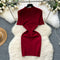 High-end Beaded Slim Knitted Dress