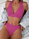 Solid Color Bikini Strappy Premium Swimwear