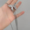 Premium Silver Butterfly Tassel Necklace