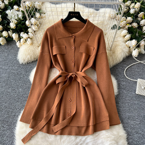 Lace-up Cardigan&Trousers 2Pcs