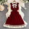 Bow Embroidered Pleated Knitted Dress