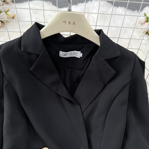 Short Blazer&Skirt Black 2Pcs