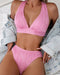 Solid Color Bikini Strappy Premium Swimwear