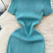 High-end Stretchy Split Knitted Dress